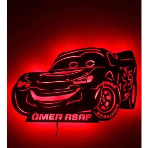 Lightning McQueen Neon LED Sign - Custom Car Decor for Fans | Bright LED Light for Kids' Rooms & Car Enthusiasts custom kids room decor