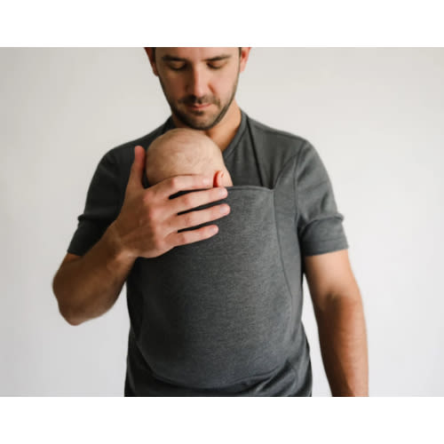 Lalabu Dad Shirt | Original Babywearing T-Shirt with Kangaroo Pouch | Baby Wrap Carrier for Newborns & Infants | Baby Wrap Carrier for Newborns | Essential for new Dads