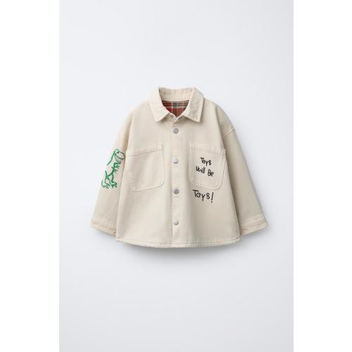 TOY STORY © DISNEY PIXAR EMBROIDERED TWILL OVERSHIRT - Ecru | ZARA United States