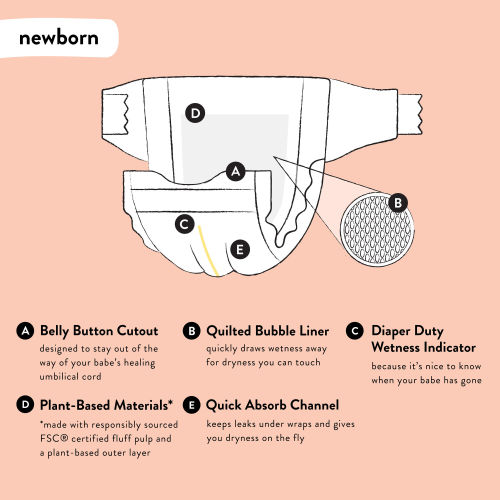 Honest Wetness Indicator Diapers - Plant-Based & Fragrance-Free | Honest