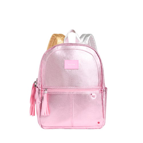 STATE Bags | Kane Kids Travel Backpack Metallic Pink/Silver | Back to School | Travel Backpack