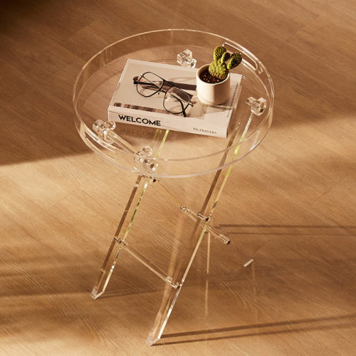 Ivy Bronx Isander 22.8'' tall Tray Top Cross Legs End Table & Reviews | Wayfair