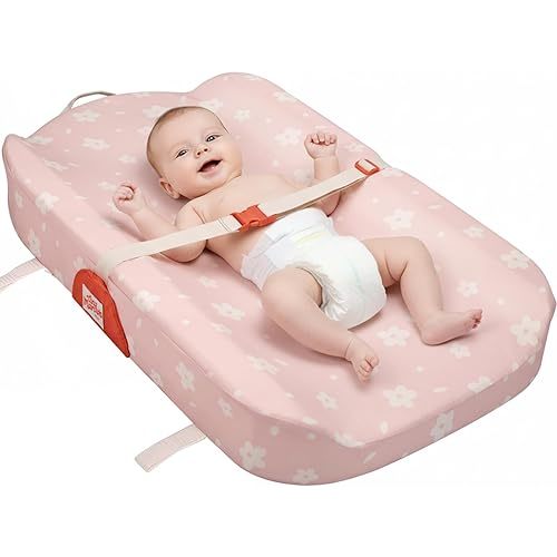 Tiny Marvels Baby Changing Pad with Cover for Nursery & Travel, Blush Petal