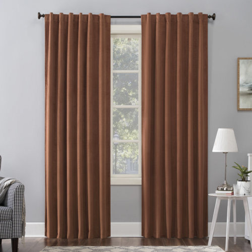 Sun Zero Velvet Noise Reducing Thermal Extreme 100% Blackout Back Tab Curtain Panel & Reviews | Wayfair