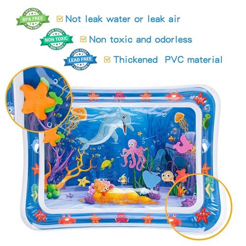 Tummy Time Water Mat丨Inflatable Tummy Time Water Play Mat for Babies, Infants and Toddlers 3 to 12 Months Promote Development Toys Baby Gifts - Blue
