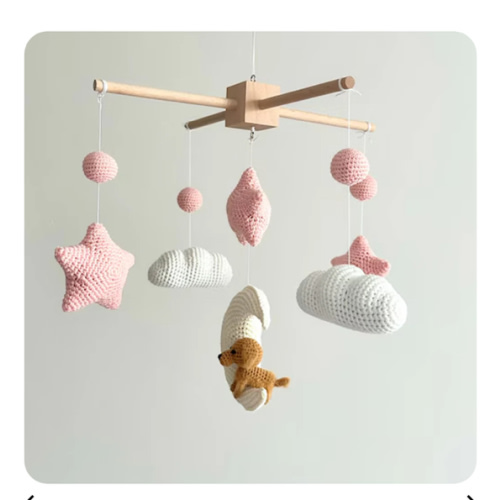 MY DOLLFY Pet Moon Pink | Custom Crochet Pet Nursery Baby Mobile – My Dollfy