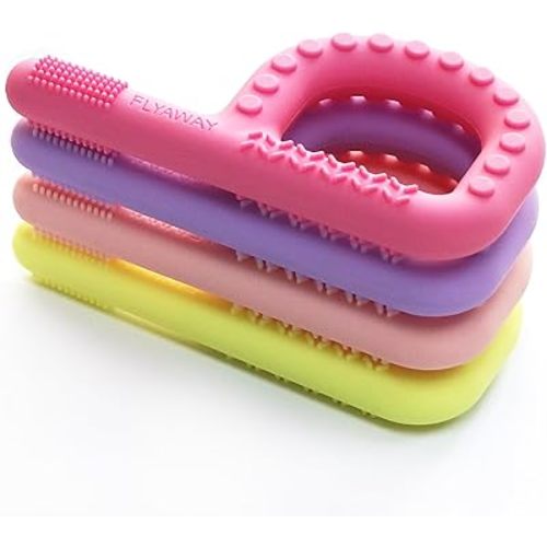 Teething Sticks for Babies, Silicone Chew Toys for Kids Autistic Children 4 Pack, Oral Motor Stimulation Autism Sensory Products Toddler Sensory Toys for Teething Baby Kids Adults with Anxiety ADHD