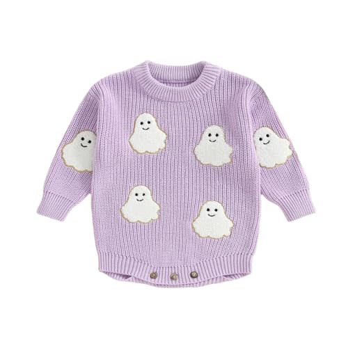 Tibenmoun Halloween Baby Girl Clothes Baby Girl Sweater Knit Sweater Baby Romper Fall Winter Cute Infant Clothing