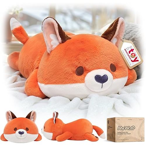 Cute Fox Plush Pillow, Kawaii Plushies Red Fox Stuffed Animals, Squishy Plushies, Cuddle Plush Pillow for Boys & Girls