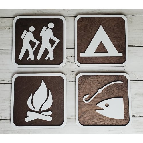 Layered National Parks Recreation Sign, National Forest Icons, Cabin Decor, 3D Laser Cut Camping Symbol, Fishing Nursery, Hiking, 100 Images - Etsy