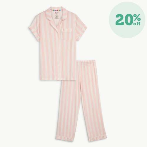 women's capri stripe modal magnetic classic with a twist short sleeve – Magnetic Me
