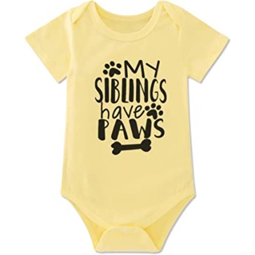 Funnycokid Baby Boys Girls Bodysuit Funny Newborn Romper Short Sleeve Infant Neutral Outfits Jumpsuit 0-12 Months