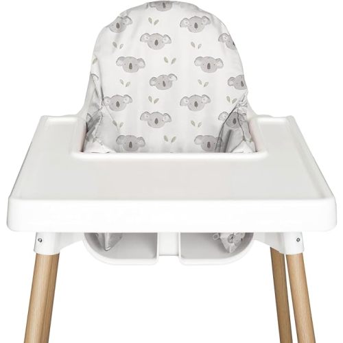 Nibble and Rest Highchair Cushion Cover for Inflatable Cushion, Compatible for IKEA Antilop Highchair, Accessories Stain-Proof and Wipeable Cover (Cushion NOT Included)(Little Koala)