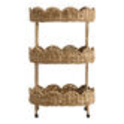 Daisy Oval Natural Seagrass Scalloped 3 Tier Storage Tower - World Market