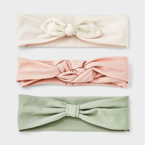 Baby Girls' 3pk Headwrap - Cloud Island™ Green/pink