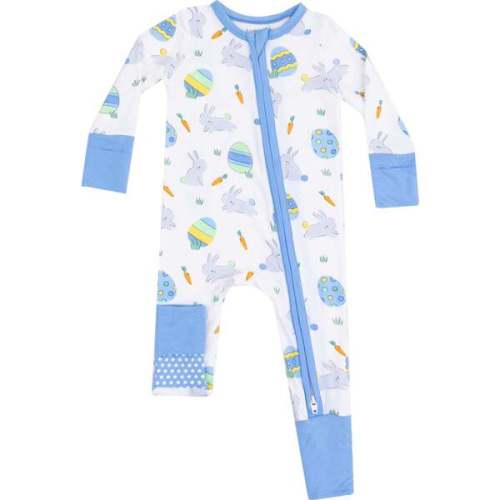 2 Way Zipper Romper, Easter Bunnies Blue - Angel Dear | Maisonette