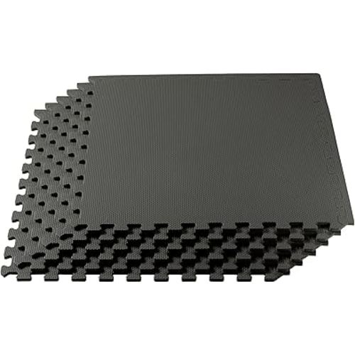 We Sell Mats 3/8 Inch Thick Multipurpose Exercise Floor Mat with EVA Foam, Interlocking Tiles, Anti-Fatigue for Home, or Gym
