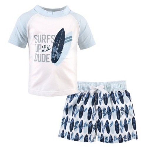 Hudson Baby Infant Boy Swim Rashguard Set, Surfs Up, Size: 6-9 months