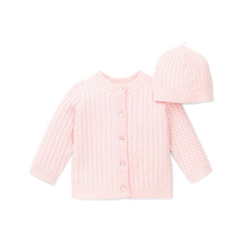 Pink Cable Sweater and Hat - Little Me