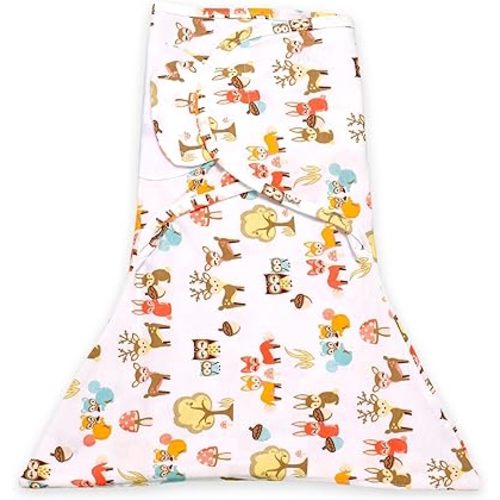 SleepingBaby Zippy Swaddle - Baby Swaddle Blanket with Convenient Bottom Zipper - Woodland - Small/Medium