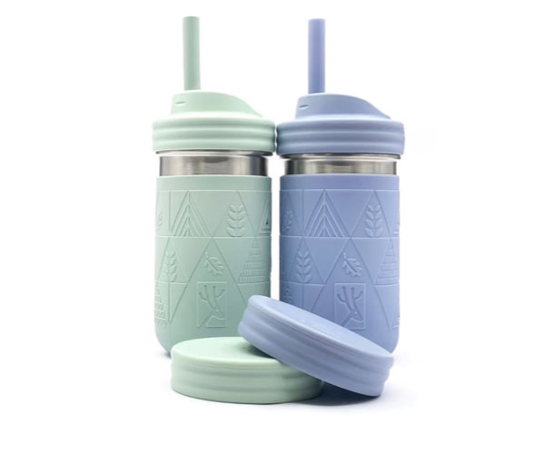 Stainless Steel 14oz Drinking Tumblers + Food Storage (Sage/Misty Blue)