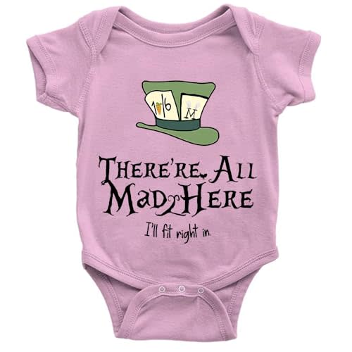 YCICIVDee The Mad Hatters Newborn One-piece Baby Bodysuits New Born Baby Gift Short Sleeve White 0-24 Months