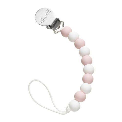 Ali+Oli Silicone Pacifier Clip for Baby (Thin Pink) 100% Food-Grade BPA Free Newborn Pacifier Holder Infant Binky Clip for Baby for Baby Boy or Girl