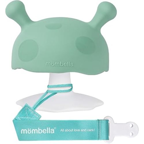 Baby Teething Toys for 3-12 Months+,Silicone Mombella Baby Teether,Soft & Easy to Grasp for Teething Relief,Safe & Comfortable Teether Toys for Sucking Needs,BPA Free (Eucalyptus Green)