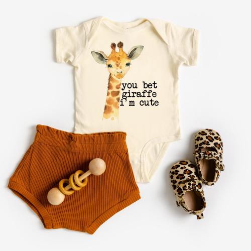 You bet Giraffe I'm Cute Baby Bodysuit