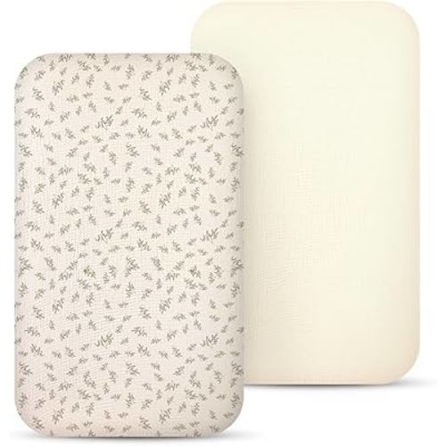 lulumoon Muslin Bassinet Sheets Baby: Cotton Bedside Sleeper Bassinet Sheets Fitted for Boys and Girls