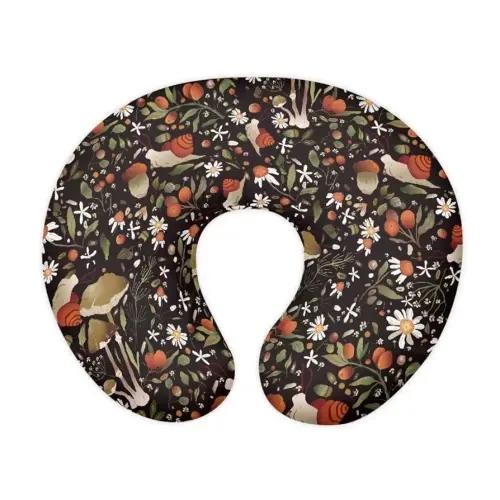 Jeiento Forest Mushroom Snail Nursing Pillow Covers Elastic Breastfeeding Pillow Slipcover U-Shaped Removable Covers for Breastfeeding&Bottle Feeding