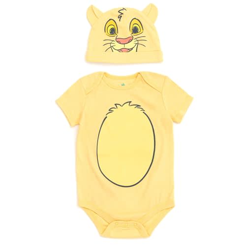 Disney Cosplay Baby Bodysuit and Hat Set Newborn to Infant Sizes (Newborn - 24 Months)