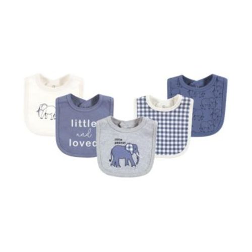 Infant Boy Organic Cotton Bibs, Blue Peanut, One Size