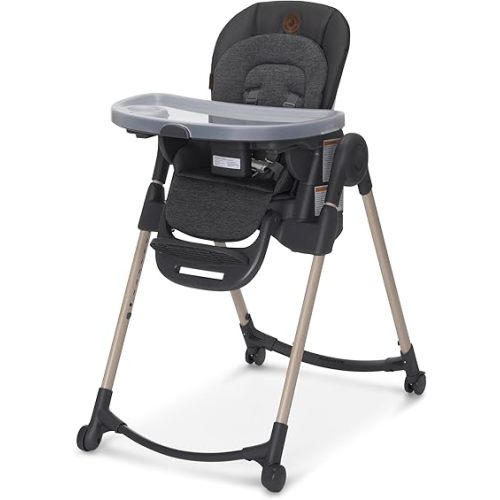 Maxi-Cosi Minla 6 in 1 High Chairs for Babies and Toddlers, Portable High Chair, Foldable Toddle and Baby High Chair, High Chair for Chair at Table, Classic Graphite