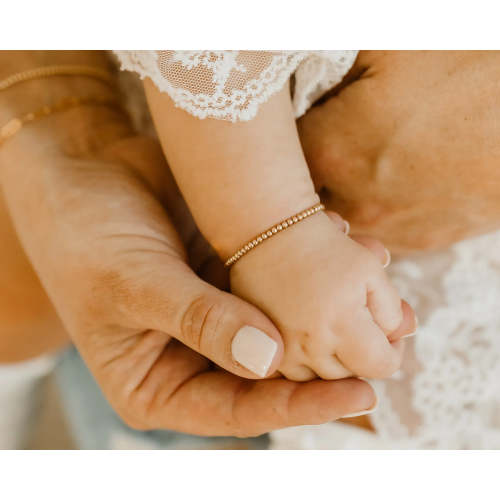 Mommy & Me Dainty Gold Beaded Bracelet - 14K Gold Filled | Reverie Threads