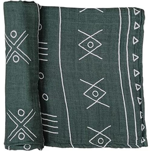 Mebie Baby Alpine Muslin Swaddle, Modern and Neutral Swaddle Blanket for Baby Girl or Boy, Soft Baby Blankets, Newborn Swaddle Blanket, 0-3 Month, Comfy Wrap, Baby Essentials & Gifts