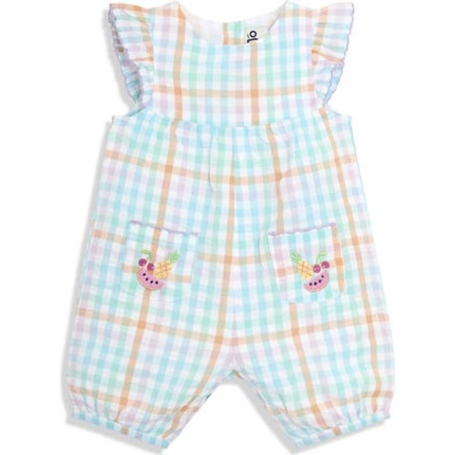 Fruit Embroidered Cotton Romper