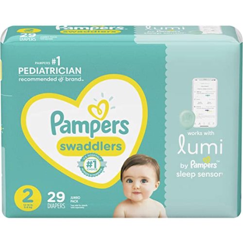 Lumi by Pampers, Size 2 Diapers, Jumbo - Compatible with Lumi Sleep System (Sold Separately), 29 Count