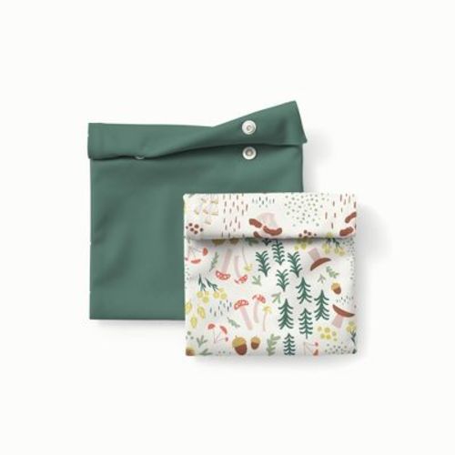 Esembly Snack + Sammy Pouches, Waterproof Reusable Food Storage Bags, Fantastic Fungi
