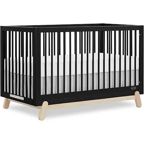 Dream On Me Hygge 5-in-1 Convertible Crib in Matte Black Vintage, JPMA & Greenguard Gold Certified, Converts from Baby Crib to Toddler Bed, Daybed/Kids Sofa and Full-Size Bed