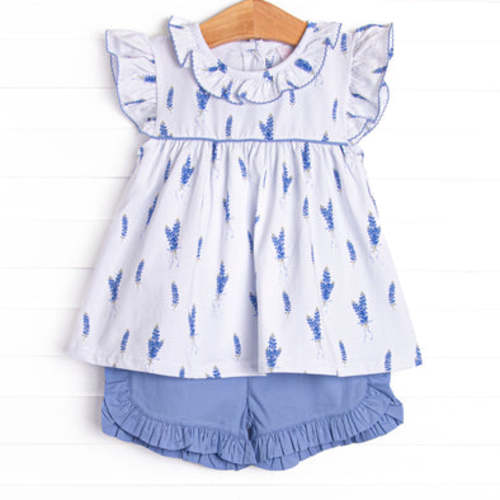 Bluebonnet Flutter Sleeve Short Set