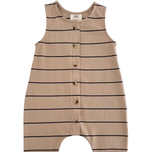 Tan/Black Stripe / Organic Ribbed Bay Jumpsuit – SpearmintLOVE