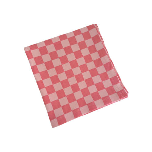 Strawberry/Rosy Checkerboard / Organic Swaddle