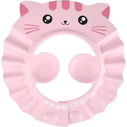 Baby Shower Cap Toddler Bath Hat Adjustable Shampoo Cap Waterproof Bath Cap with Ear Protection Safe Shower Visor Soft EVA Washing Hair Shield Hat for Infants Kids Children Boys Girls 6 Months-6 Years