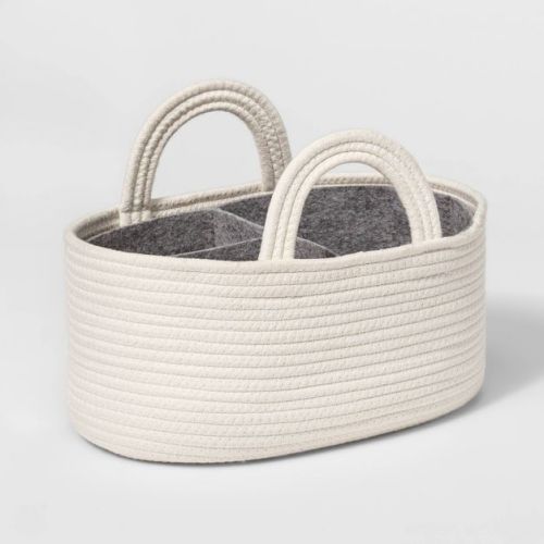 Coiled Rope Diaper Caddy With Dividers - Cloud Island™ Cream