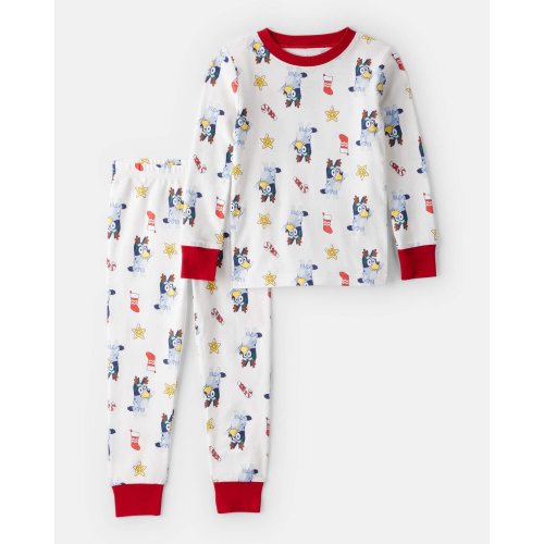 Toddler Bluey™ 100% Cotton Long-Sleeve Snug Fit 2-Piece Pajamas - White - Carter's | Carter's