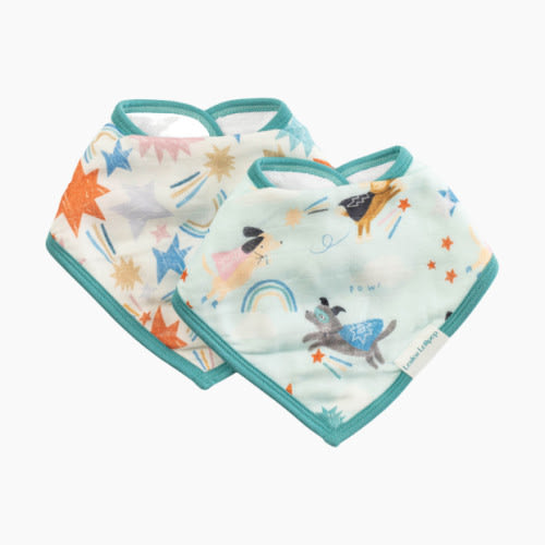Loulou Lollipop Bamboo Bandana Bib Set - Superhero Dog