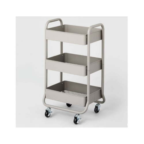 Brightroom 83499906 3 Tier Metal Utility Cart Gray
