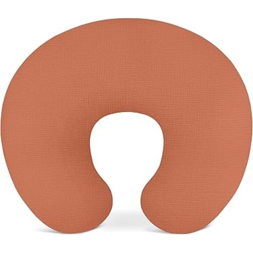 Nursing Pillow Covers, Muslin Nursing Cover for Breastfeeding Pillows, Comfortable for Baby Girls and Boys (Brick)