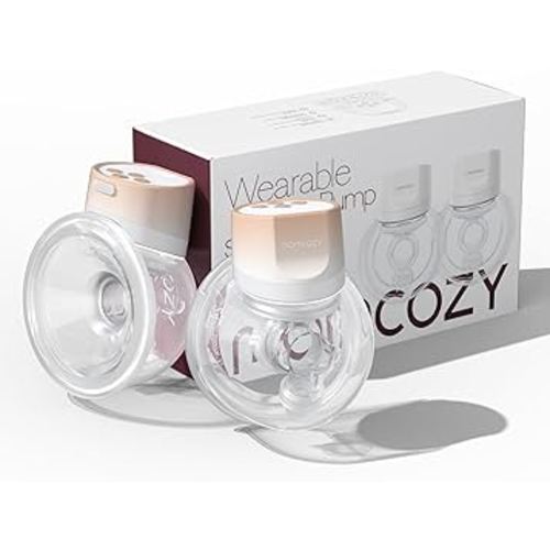 Momcozy Hands-Free Breast Pump S12 Pro Wearable, Double Wireless Pump with Comfortable DoubleFit Flange, 3 Modes & 9 Levels Electric Pump Portable, 24mm, 2 Pack, Pink Orange